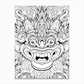 Buddhist Demon - Barong, Balinese mask, Bali mask print Canvas Print