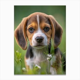 Beagle Puppy.Generated AI. Wall Art Print Canvas Print