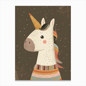Unicorn In A Knitted Jumper Muted Pastels 1 Canvas Print
