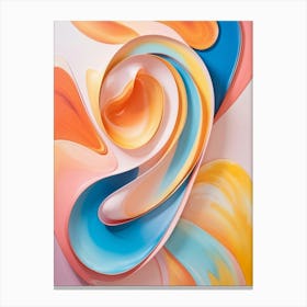 Flowing Abstract Curves Dance Gracefully On A Candy Colored Backdrop Intertwining In An Elegant Sym Canvas Print