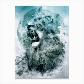 Lion Blue Canvas Print