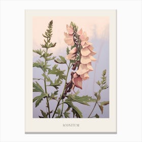 Floral Illustration Aconitum 3 Poster Canvas Print