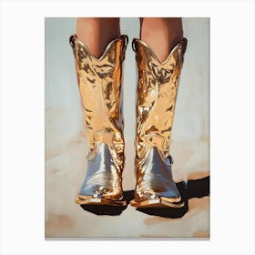 Gold Cowboy Boots Canvas Print