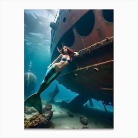 Mermaid Underwater-Reimagined Canvas Print