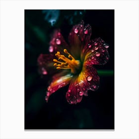 Raindrops On A Flower 5 Canvas Print
