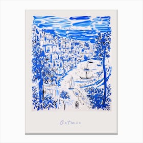 Catania Italy Blue Drawing Poster Canvas Print