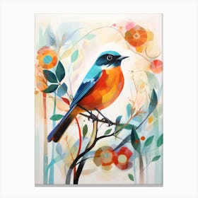 Bird Painting Collage Robin 1 Canvas Print