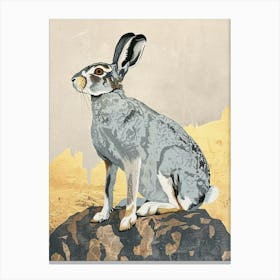 Arctic Hare Precisionist Illustration 3 Canvas Print