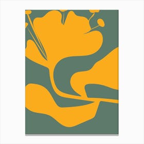 sage green and orange Flower Canvas Print