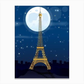 Eiffel Tower At Night Canvas Print