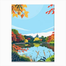 Shinjuku Gyoen National Garden Tokyo 1 Colourful Illustration Canvas Print