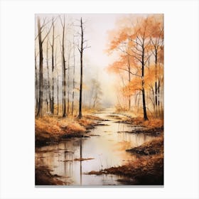 Autumn Forest Landscape Bialowieza Forest Poland 4 Canvas Print