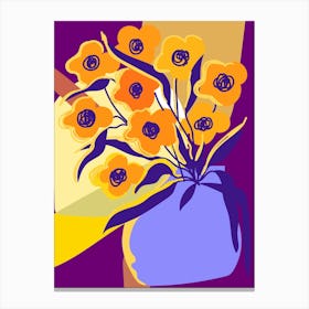 Yellow Flowers Pop Canvas Print