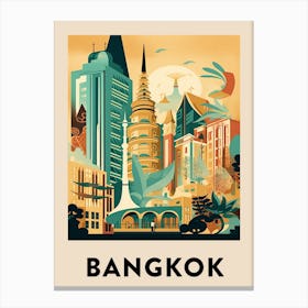 Bangkok 4 Vintage Travel Poster Canvas Print