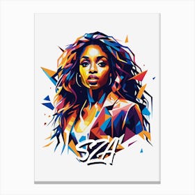 Sza 01 Portrait Music Icon WPAP Pop Art Style Canvas Print