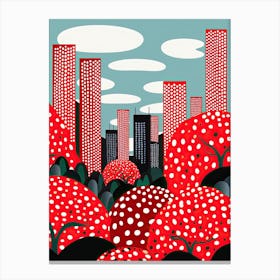 Seoul, Illustration In The Style Of Pop Art 1 Canvas Print