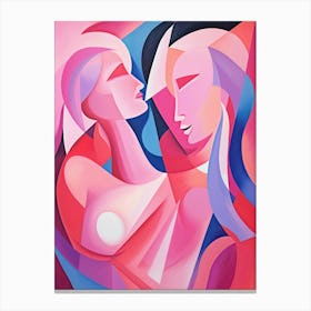 Hugging abstract couple Canvas Print