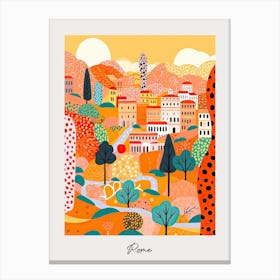 Poster Of Rome, Illustration In The Style Of Pop Art 2 Canvas Print