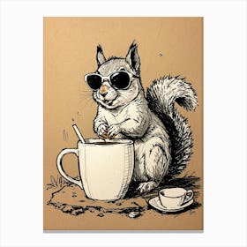 Squirrel In Sunglasses Canvas Print