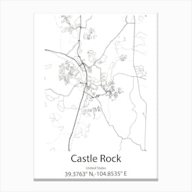 Castle Rock,United States Minimalist Map 1 Canvas Print