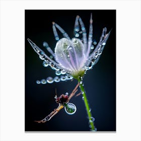 Dewdrops On A Flower Canvas Print