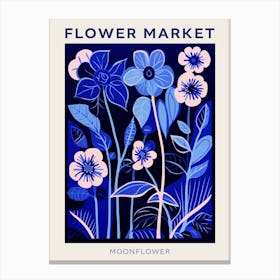 Blue Flower Market Poster Moonflower Market Poster 2 Canvas Print