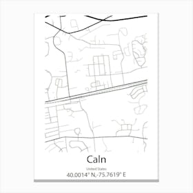 Caln,United States Minimalist Map 1 Canvas Print