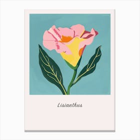 Lisianthus 1 Square Flower Illustration Poster Canvas Print