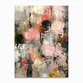 Abstract Oil Canvas Painting Moody Brushstrokes Unique Palette Knife Chaotic Canvas Print