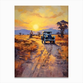 Sunset On The Road 1 Canvas Print