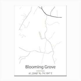 Blooming Grove,United States Minimalist Map Canvas Print