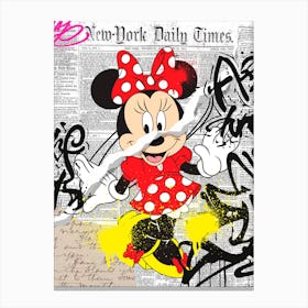 Minnie Mouse street art Canvas Print