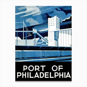 Port Of Philadelphia, Travel Poster Canvas Print