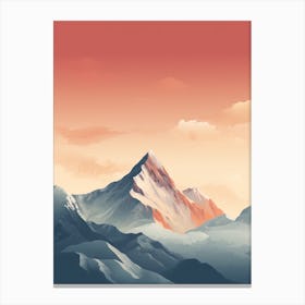 Mount Everest 4 Hiking Trail Landscape Canvas Print