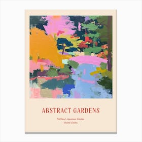 Colourful Gardens Portland Japanese Garden Usa 4 Red Poster Canvas Print