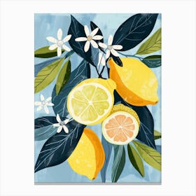 Lemons And Flowers Canvas Print