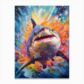  A Bull Shark Vibrant Paint Splash 3 Canvas Print