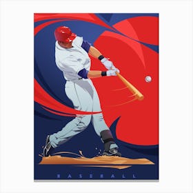Baseball Dynamic Sport Canvas Print