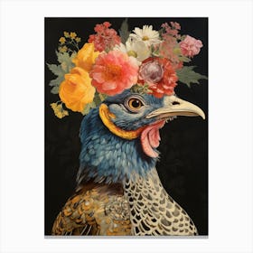 Bird With A Flower Crown Grouse 2 Canvas Print