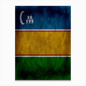 Karakalpakstan Flag Texture Canvas Print