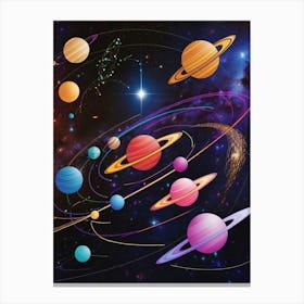 Planets In Space 7 Canvas Print