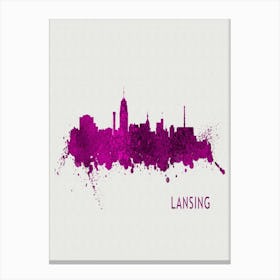 Lansing Michigan City Purple Canvas Print