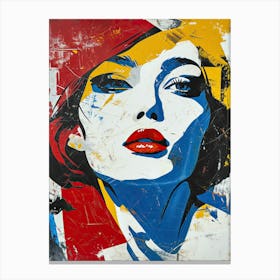 Woman With Red Lipstick, Pop Art 2 Canvas Print