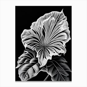 Hibiscus Leaf Linocut 1 Canvas Print