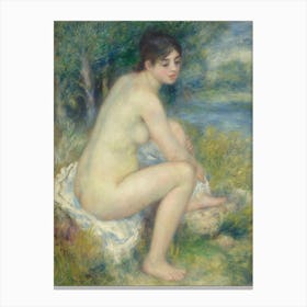 Naked Woman In A Landscape, Pierre Auguste Renoir Canvas Print