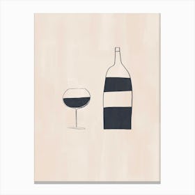 Wine Bottle And Glass 1 Canvas Print