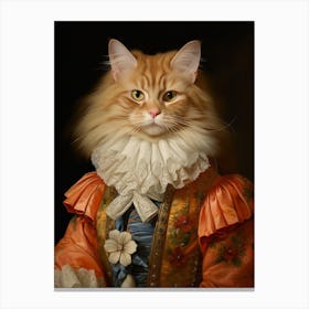 Ginger Cat With Ruffled Collar 2 Canvas Print