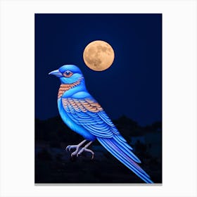 Bluebird At The Moon Canvas Print