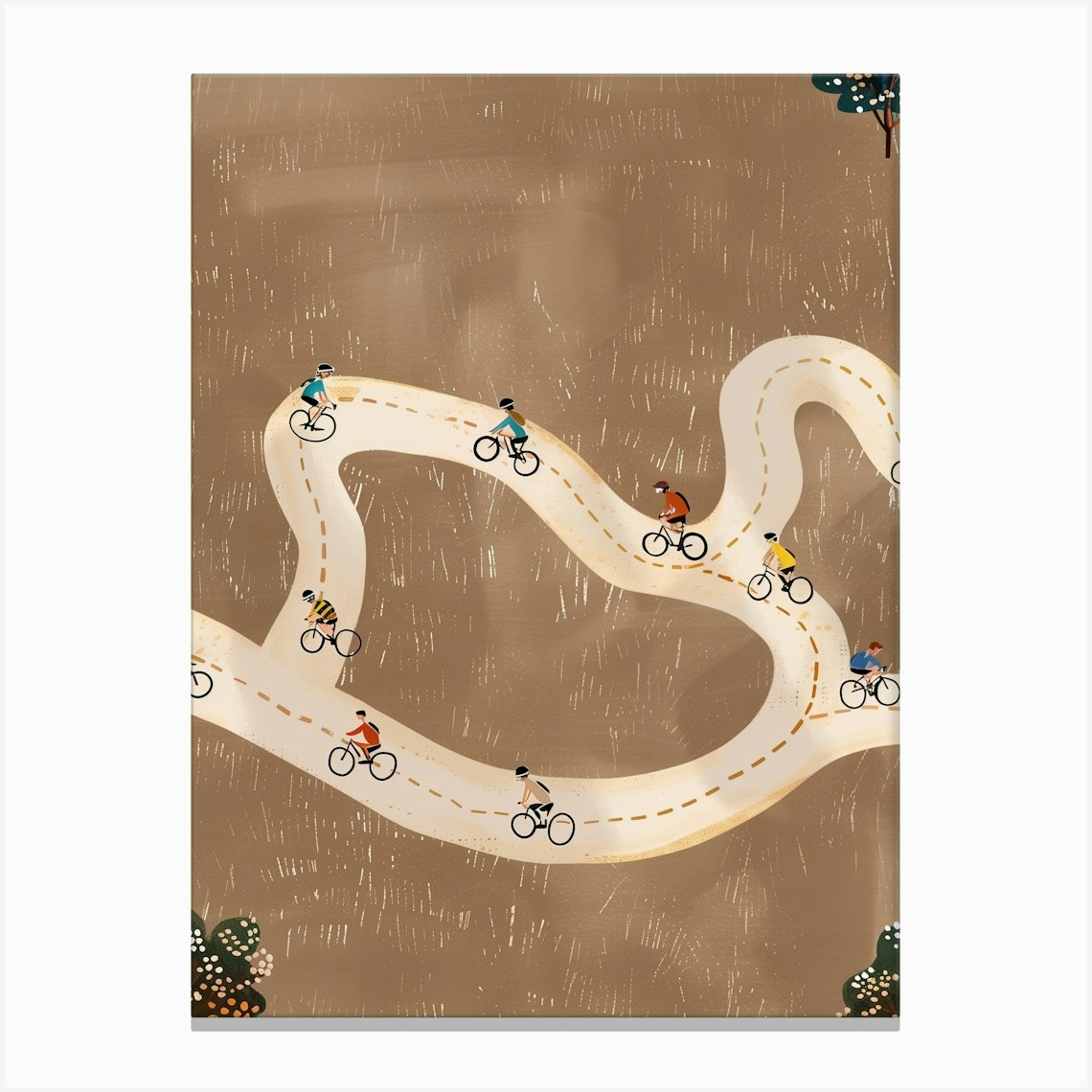Nursery Cyclists On The Road Canvas Print by AST prints