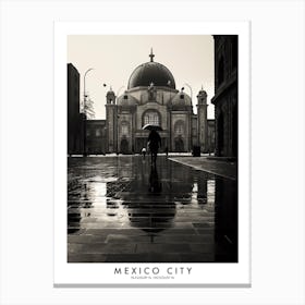 Poster Of Mexico City, Black And White Analogue Photograph 2 Canvas Print